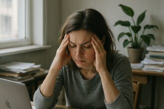 Femme réfléchissant à la gestion de sa charge mentale au quotidien
