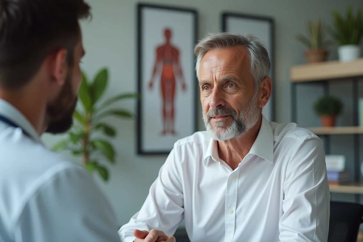 Homme mature en chemise blanche lors d