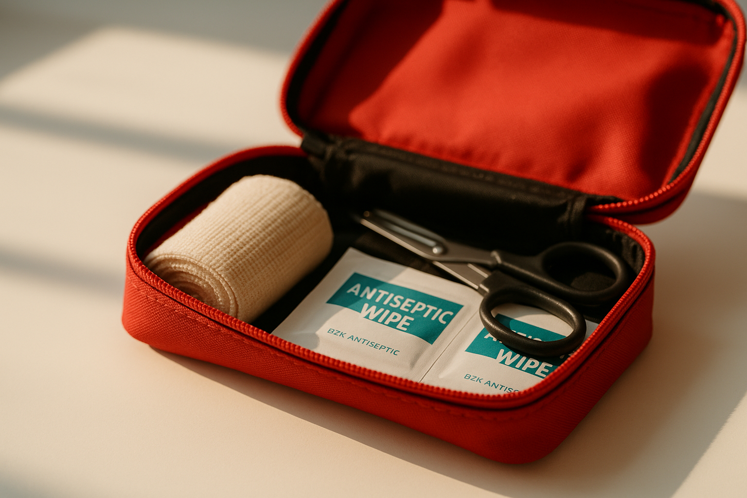 Trousse de premiers secours avec bandage et ciseaux