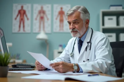 Médecin allergologue en consultation dans un bureau moderne